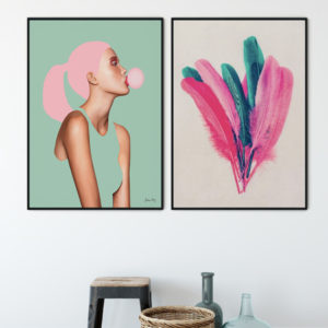 Bilderwand - Bubblegum and Feather Bouquet