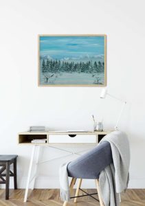 Ski Tracks in Winter Landscape - ARO Art