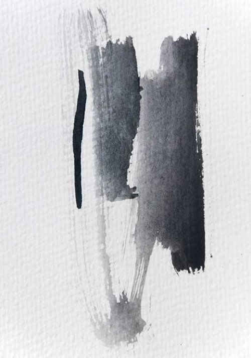 Aquarelle Meets Pencil - Black Strokes - Studio Nahili